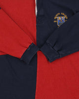 Vintage 1990s Trinity College Dublin Made In Ireland Colour Block Long Sleeve Rugby Shirt - M