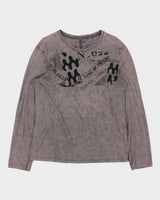 Vintage Y2K 00s Guess Tie-Dye Graphic Long Sleeve T-Shirt - L