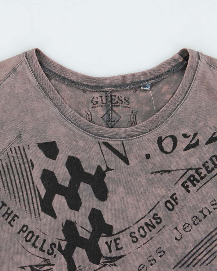 Vintage Y2K 00s Guess Tie-Dye Graphic Long Sleeve T-Shirt - L