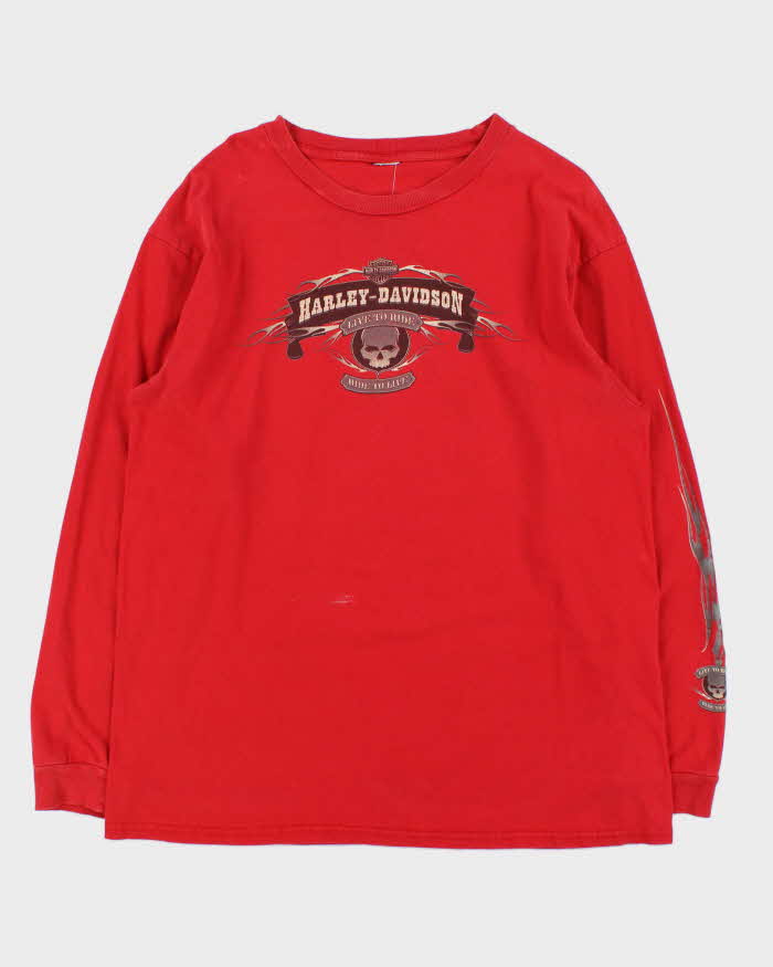 Vintage Y2K 2006 Harley Davidson Las Vegas Distressed Long Sleeve T-Shirt - XL