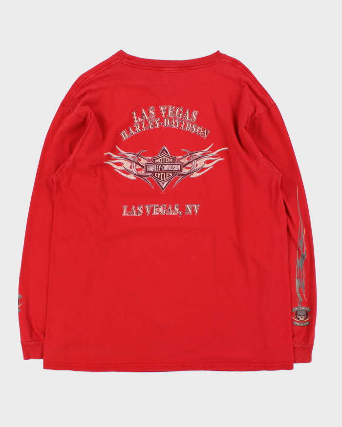 Vintage Y2K 2006 Harley Davidson Las Vegas Distressed Long Sleeve T-Shirt - XL