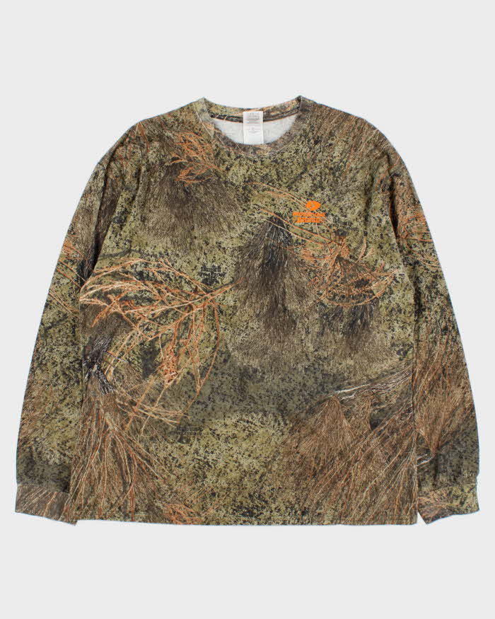 Vintage Mossy Oak Brush Camo Crewneck Long Sleeve T-Shirt - XL