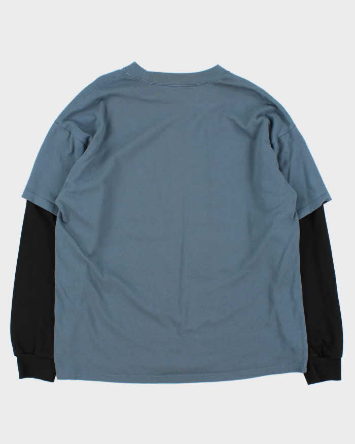 Vintage Y2K 00s Quiksilver Double Layer Heavyweight Oversized Crewneck Long Sleeve T-Shirt - M