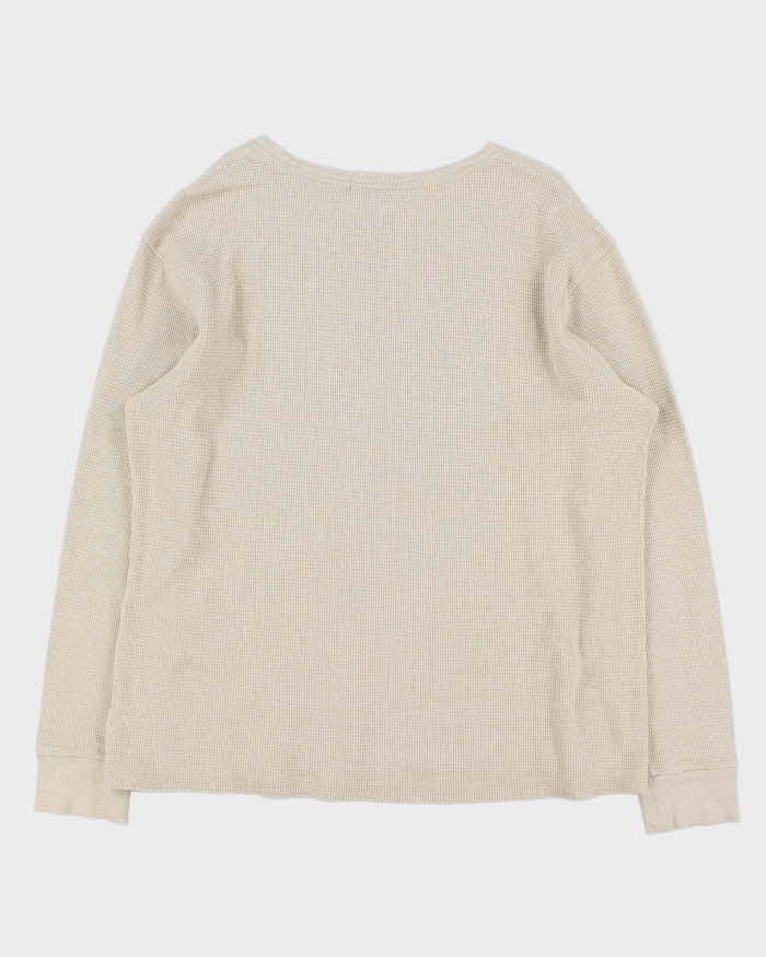 Vintage Polo Ralph Lauren Custom Slim Fit Crewneck Long Sleeve Waffle T-Shirt - XL