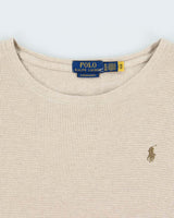 Vintage Polo Ralph Lauren Custom Slim Fit Crewneck Long Sleeve Waffle T-Shirt - XL