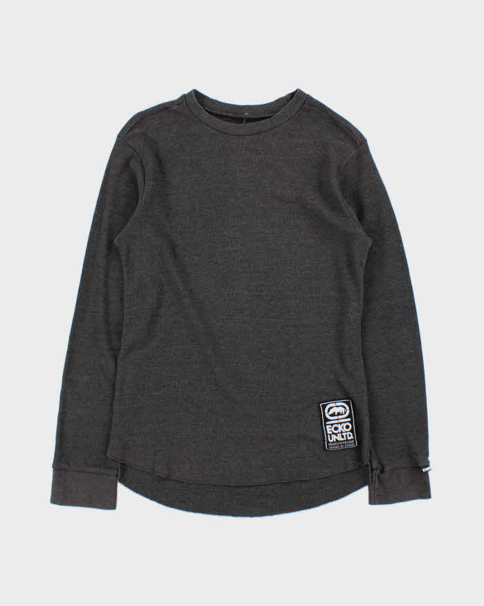 Vintage Y2K 00s Ecko UNLTD Crewneck Long Sleeve Waffle T-Shirt - S