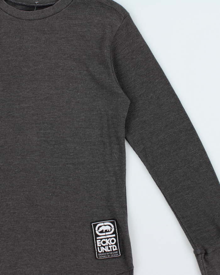 Vintage Y2K 00s Ecko UNLTD Crewneck Long Sleeve Waffle T-Shirt - S