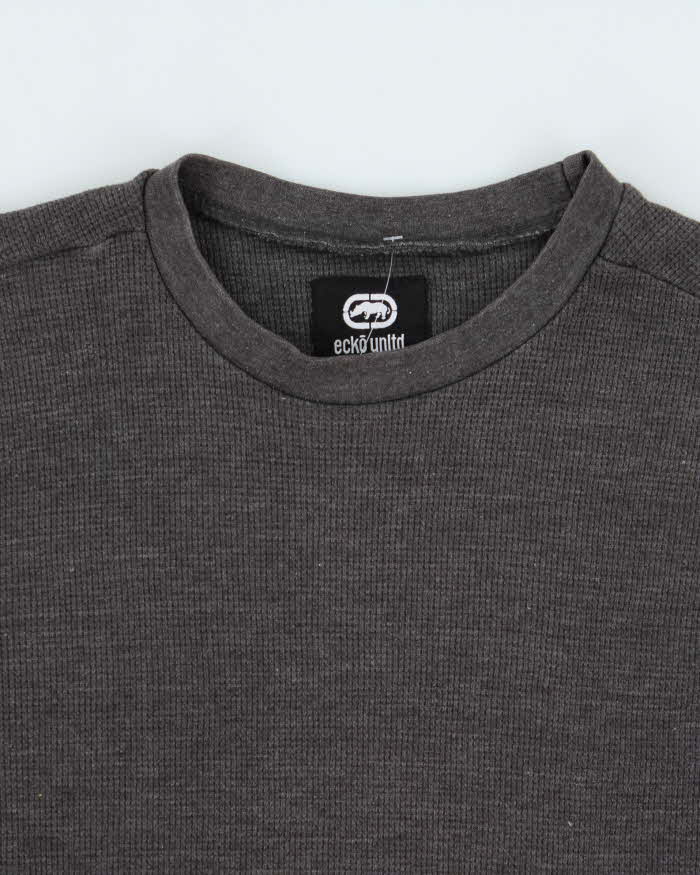 Vintage Y2K 00s Ecko UNLTD Crewneck Long Sleeve Waffle T-Shirt - S
