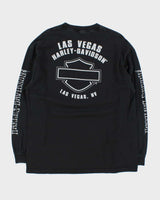 Vintage Y2K 2009 Harley Davidson Las Vegas Long Sleeve Hanes Beefy Crewneck T-Shirt - XL