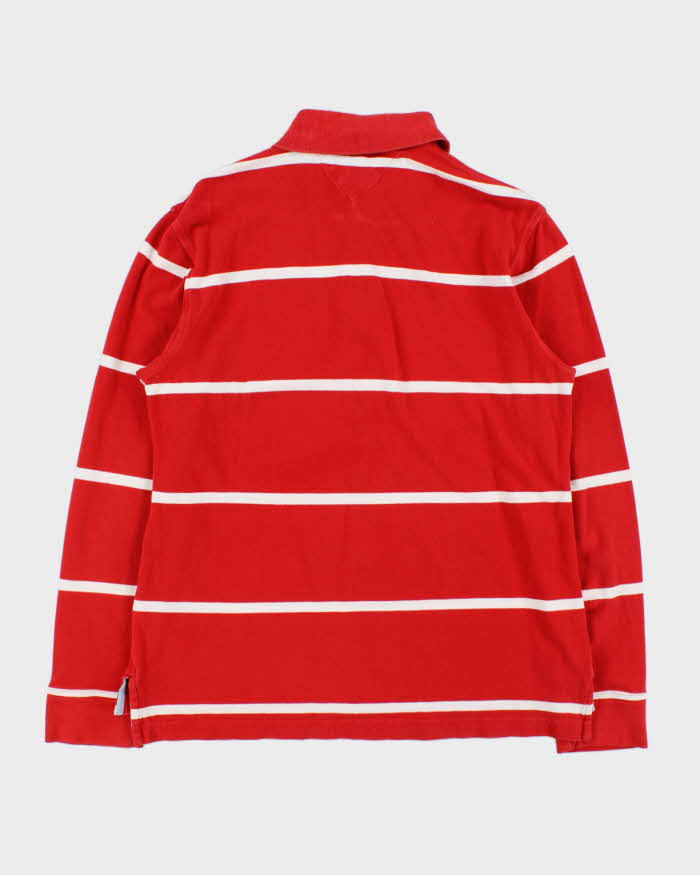 Vintage Y2K 00s Tommy Hilfiger Striped Long Sleeve Polo Shirt - M