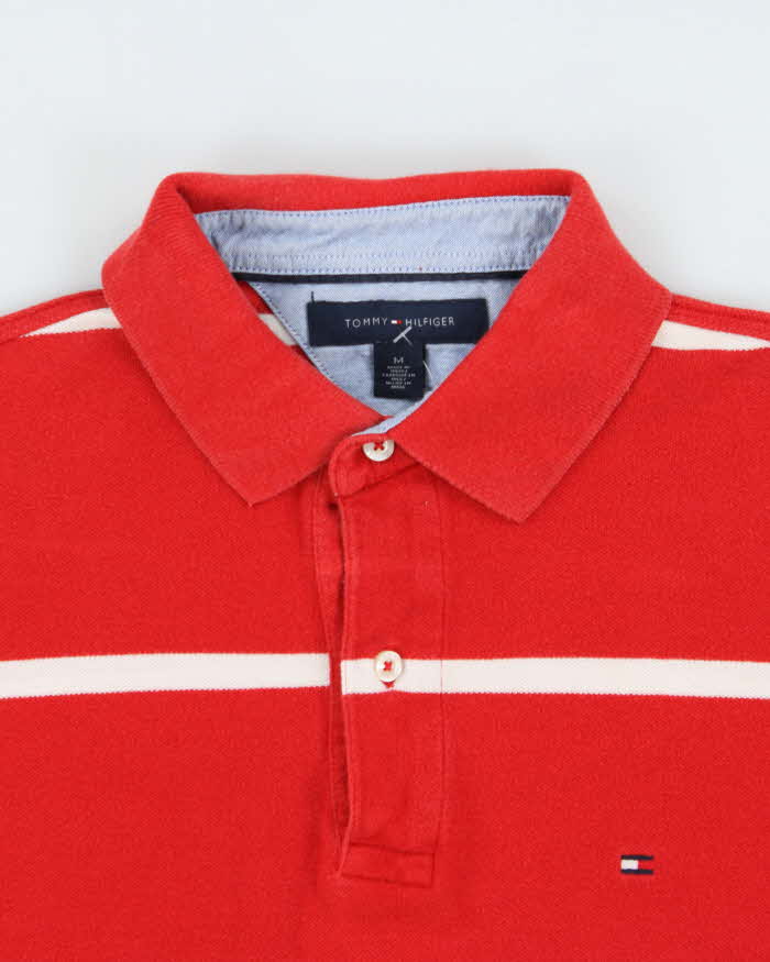 Vintage Y2K 00s Tommy Hilfiger Striped Long Sleeve Polo Shirt - M