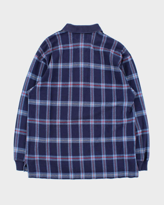 Vintage 1990s Colours By Alexander Julian Heavyweight Tartan Long Sleeve Polo Shirt - L