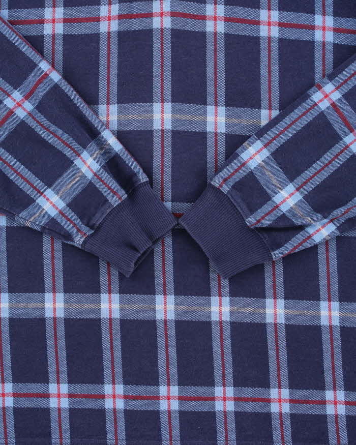 Vintage 1990s Colours By Alexander Julian Heavyweight Tartan Long Sleeve Polo Shirt - L