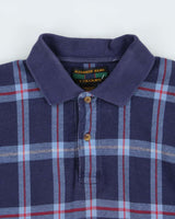 Vintage 1990s Colours By Alexander Julian Heavyweight Tartan Long Sleeve Polo Shirt - L
