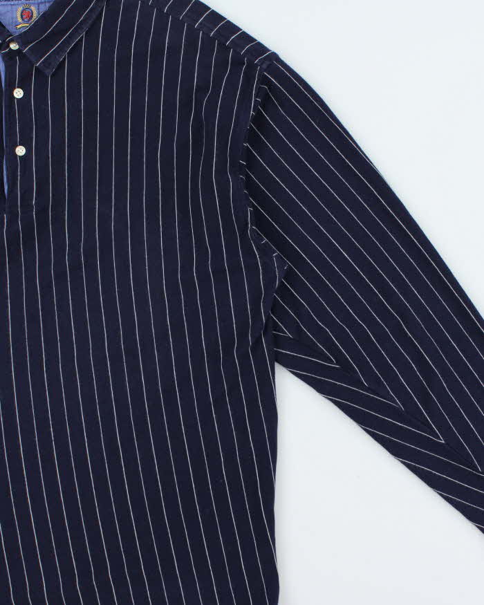 Vintage Y2K 00s Tommy Hilfiger Striped Long Sleeve Polo Shirt - XL
