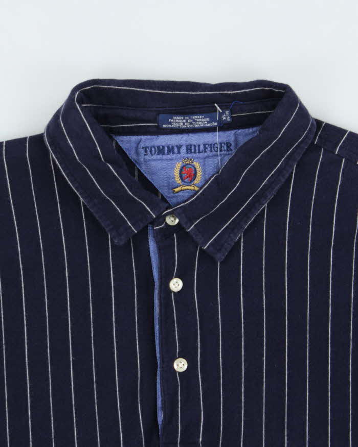 Vintage Y2K 00s Tommy Hilfiger Striped Long Sleeve Polo Shirt - XL