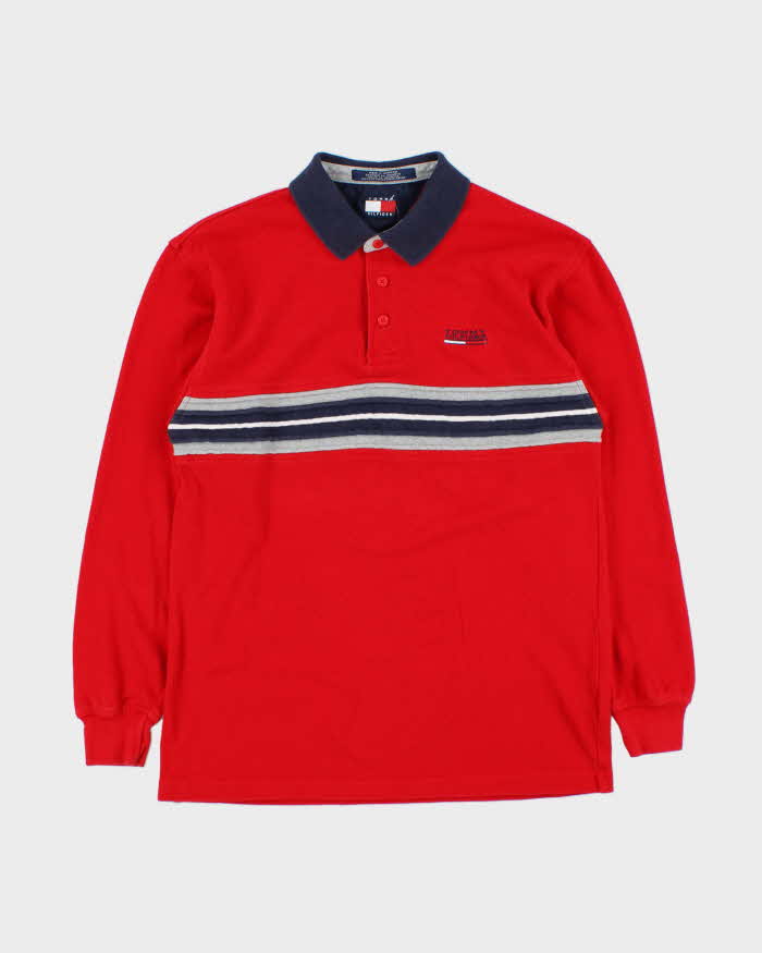 Vintage Y2K 00s Tommy Hilfiger Striped Long Sleeve Polo Shirt - M