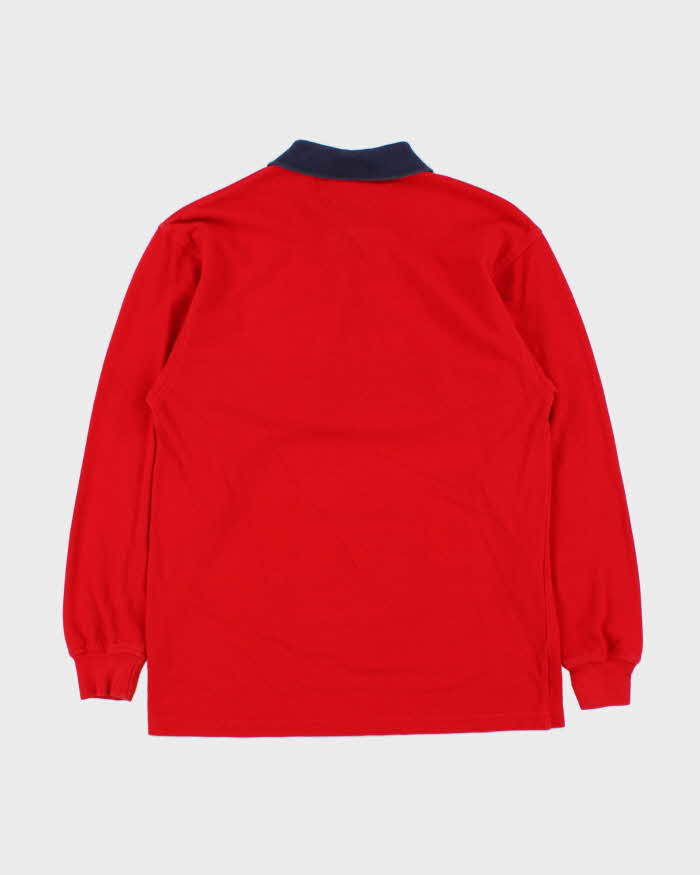 Vintage Y2K 00s Tommy Hilfiger Striped Long Sleeve Polo Shirt - M