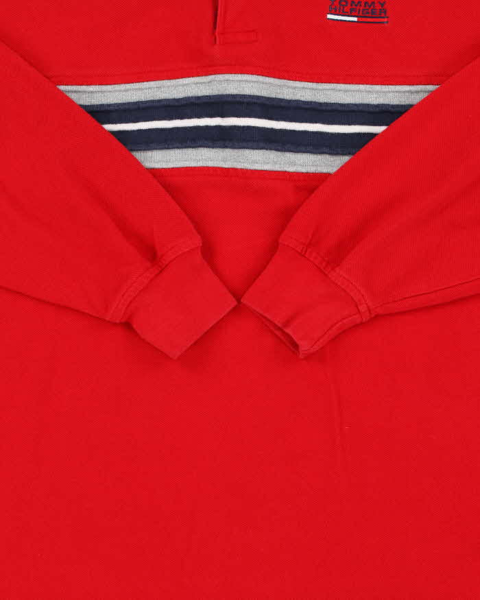 Vintage Y2K 00s Tommy Hilfiger Striped Long Sleeve Polo Shirt - M