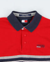 Vintage Y2K 00s Tommy Hilfiger Striped Long Sleeve Polo Shirt - M