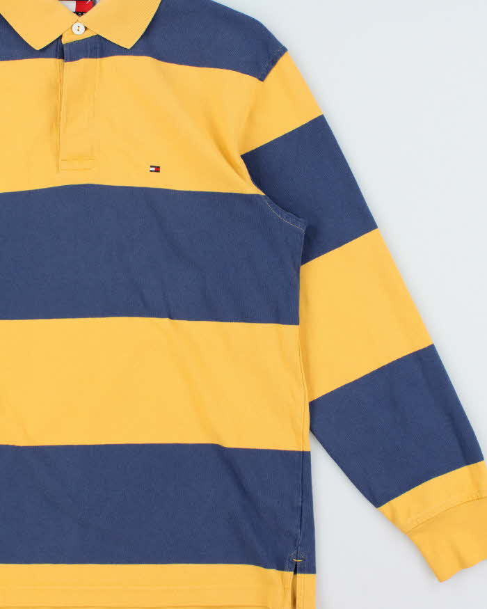 Vintage Y2K 00s Tommy Hilfiger Striped Long Sleeve Polo Shirt - M