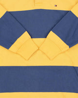 Vintage Y2K 00s Tommy Hilfiger Striped Long Sleeve Polo Shirt - M