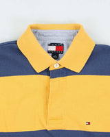 Vintage Y2K 00s Tommy Hilfiger Striped Long Sleeve Polo Shirt - M