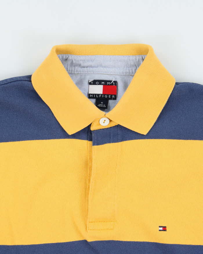 Vintage Y2K 00s Tommy Hilfiger Striped Long Sleeve Polo Shirt - M