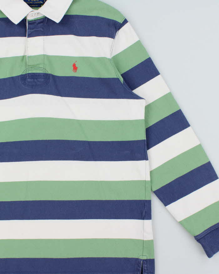 Vintage Polo Ralph Lauren Striped Classic Fit Long Sleeve Rugby Shirt - L