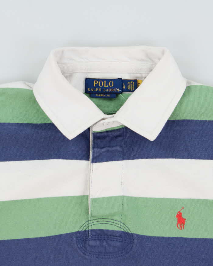 Vintage Polo Ralph Lauren Striped Classic Fit Long Sleeve Rugby Shirt - L