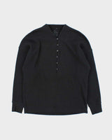Nike Dri-Fit Heavyweight Button Down Long Sleeve Waffle T-Shirt - S