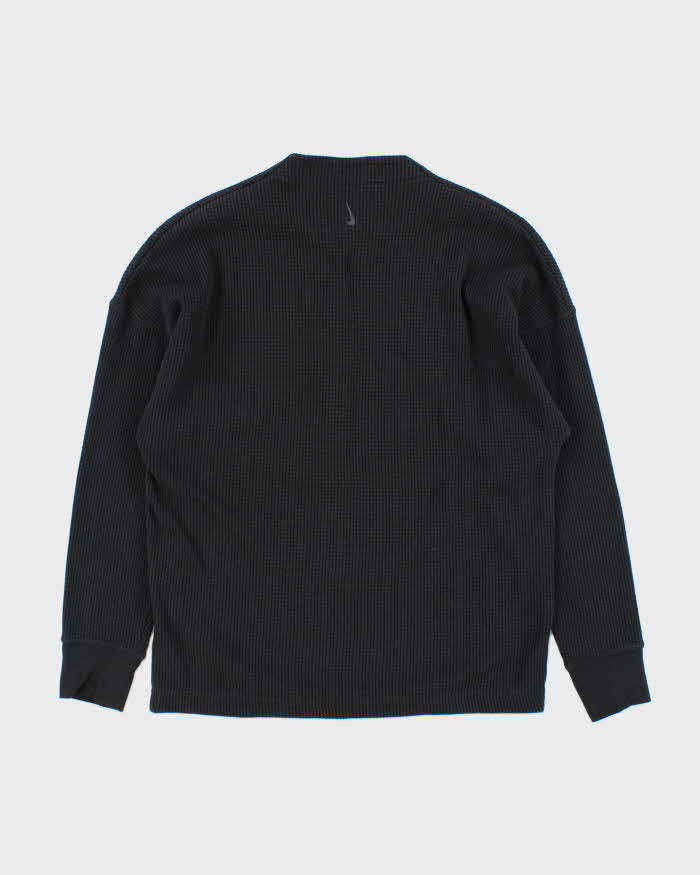 Nike Dri-Fit Heavyweight Button Down Long Sleeve Waffle T-Shirt - S