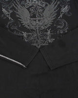 Vintage Y2K 00s Davoucci Gothic Contrast Stitch Heavyweight Embroidered Long Sleeve T-Shirt - XL