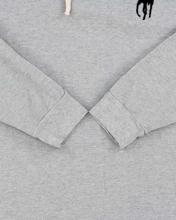 Vintage Polo Ralph Lauren Large Pony Long Sleeve Hooded Polo Shirt - XL
