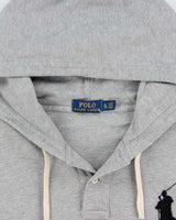 Vintage Polo Ralph Lauren Large Pony Long Sleeve Hooded Polo Shirt - XL