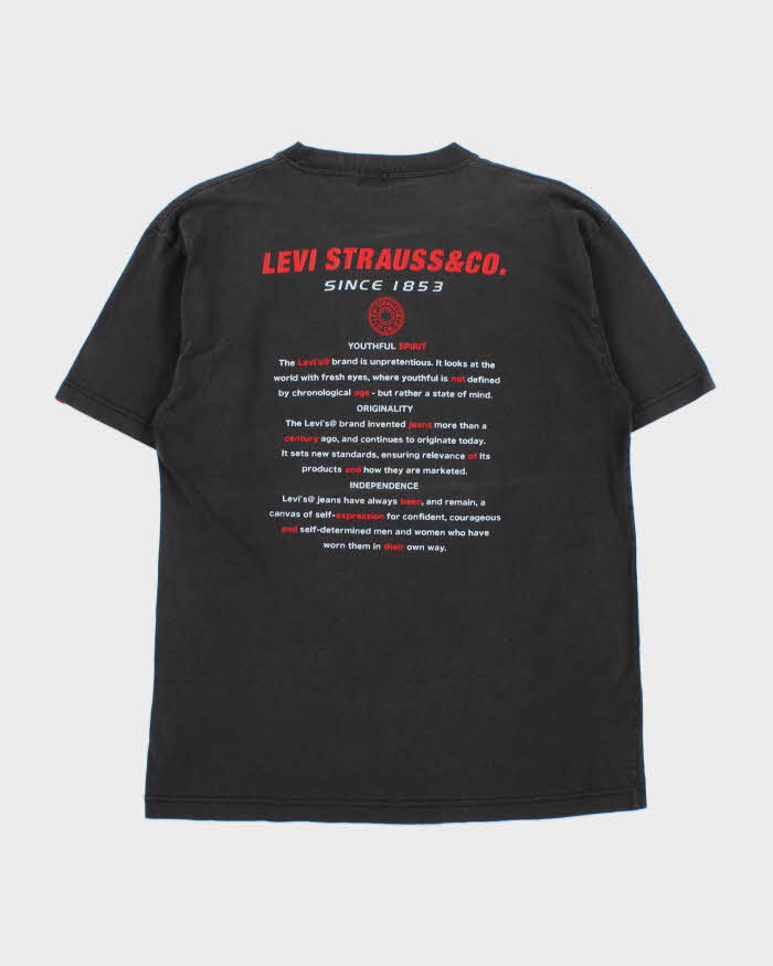 Vintage Y2K 00s Levis Japan Heavyweight Faded Black Crewneck T-Shirt - L