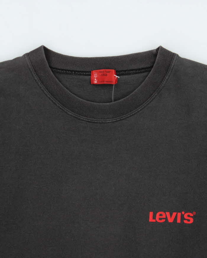 Vintage Y2K 00s Levis Japan Heavyweight Faded Black Crewneck T-Shirt - L