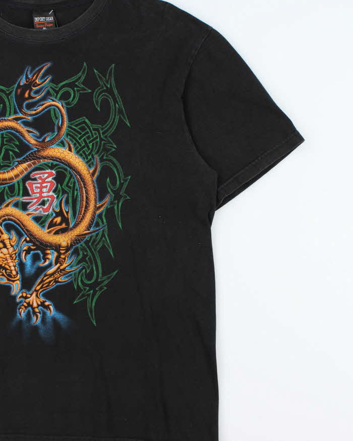 Vintage Y2K 00s Japanese Dragon Fire Of The Sages Crewneck T-Shirt - XL