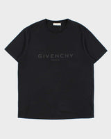 SS2020 Givenchy Rubber Logo Black Crewneck T-Shirt - M