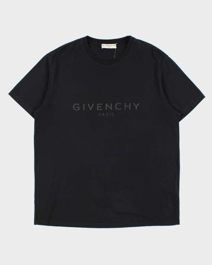 SS2020 Givenchy Rubber Logo Black Crewneck T-Shirt - M