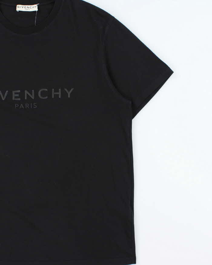 SS2020 Givenchy Rubber Logo Black Crewneck T-Shirt - M
