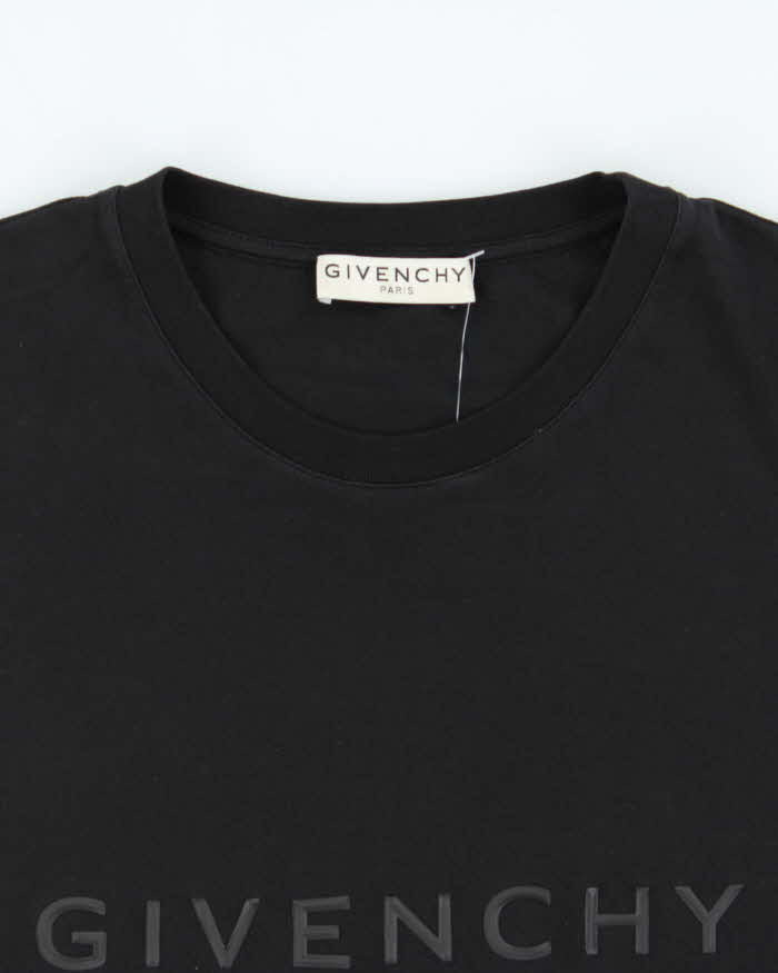 SS2020 Givenchy Rubber Logo Black Crewneck T-Shirt - M