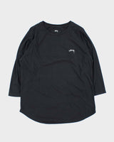 Vintage Stussy Embroidered Crewneck Raglan T-Shirt - L