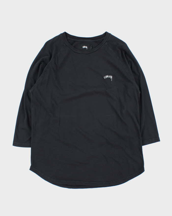 Vintage Stussy Embroidered Crewneck Raglan T-Shirt - L