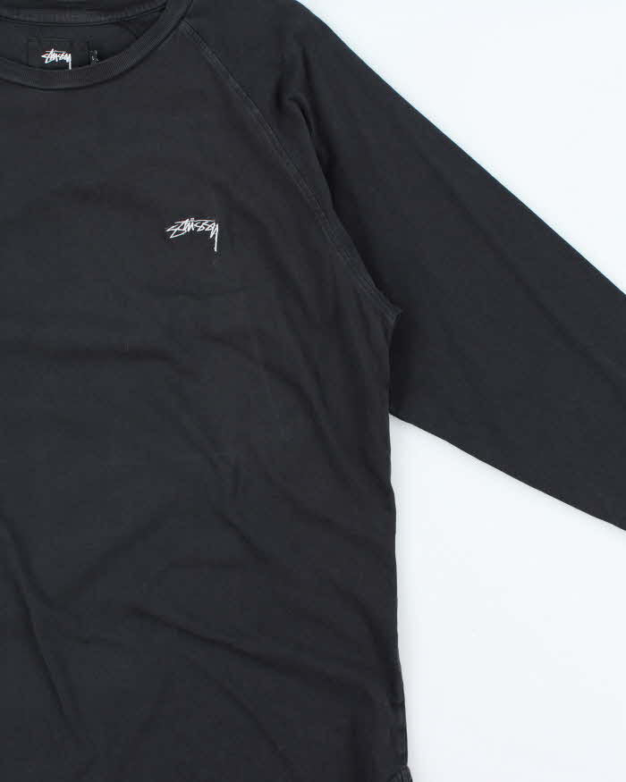 Vintage Stussy Embroidered Crewneck Raglan T-Shirt - L