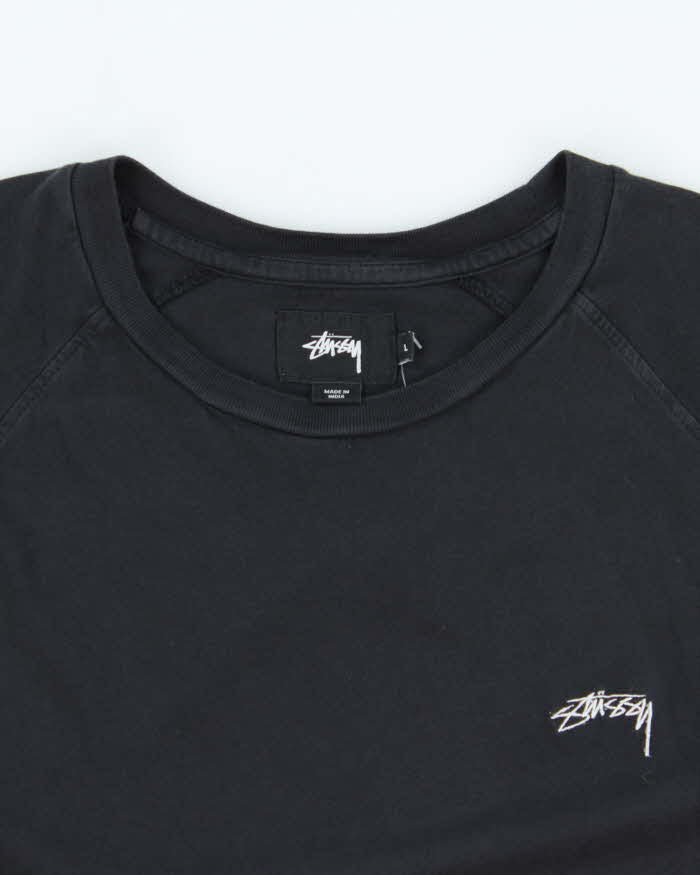 Vintage Stussy Embroidered Crewneck Raglan T-Shirt - L