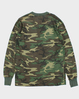 Vintage 1990s Camouflage Made In USA Woodland Camo Long Sleeve Crewneck T-Shirt - XL