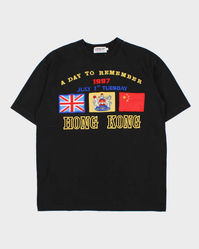 Vintage 1997 Handover Of Hong Kong Embroidered Heavyweight Crewneck T-Shirt - L