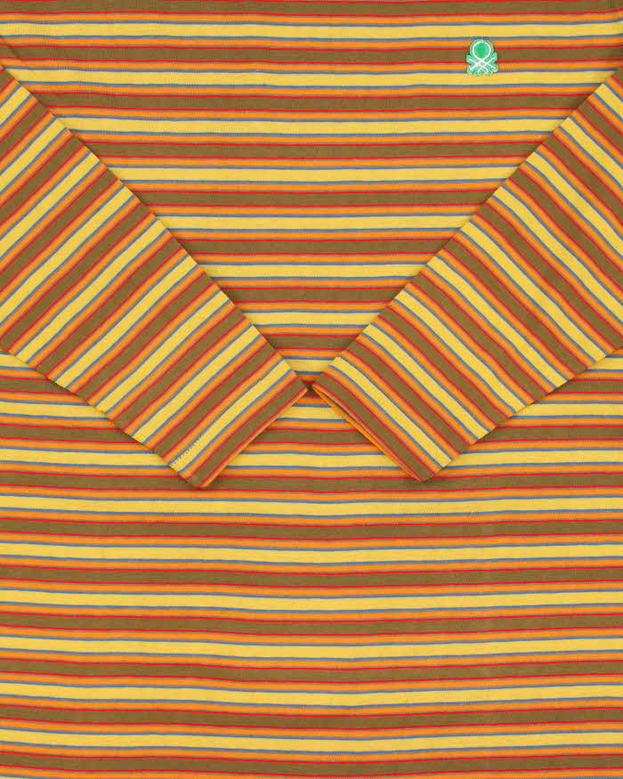 DSWT 1980s Benetton Stripe Long Sleeve T-shirt - M