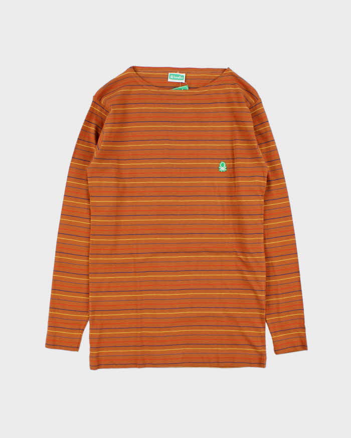 DSWT 1980s Benetton Stripe Long Sleeve T-shirt - S